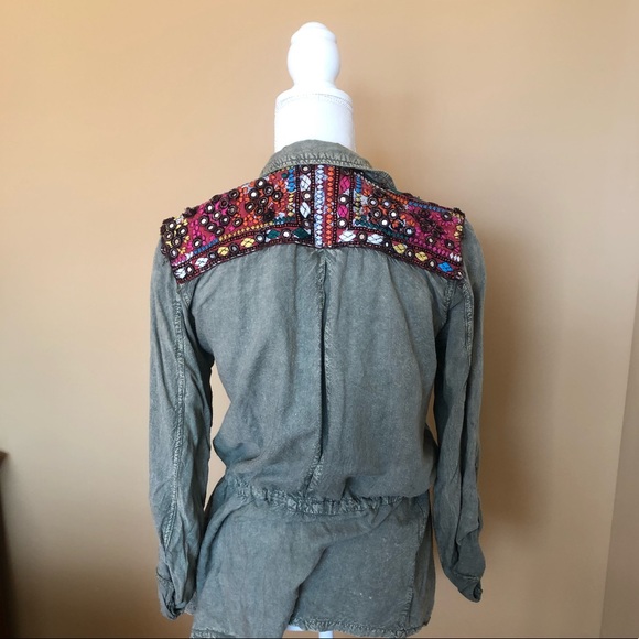 Urban outfitters embellished green cargo jacket - Picture 3 of 7